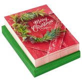 Rustic Red Barn Door Boxed Christmas Cards, Pack of 40
