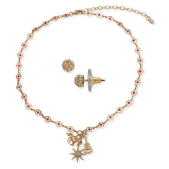 Hallmark x Opry® Sparkly Stud Earrings and Red Bead Necklace Set