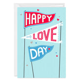Happy Love Day Pennants Custom Valentine's Day Card