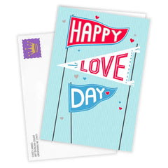 Happy Love Day Pennants Custom Valentine's Day Card