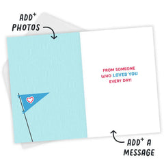 Happy Love Day Pennants Custom Valentine's Day Card