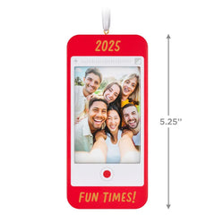 Fun Times 2025 Cell Phone Personalized Ornament, Custom Photo