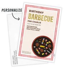 Classic Barbecue Flat Birthday Invitation