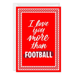 Love You More Than Football Funny Custom Valentine's Day Card