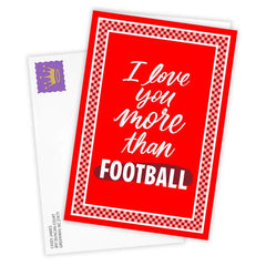 Love You More Than Football Funny Custom Valentine's Day Card