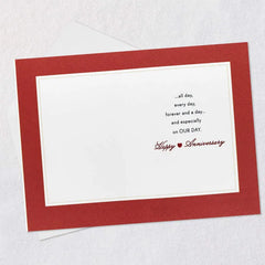 Love You All Day, Especially on Our Day Romantic Anniversary Card for Spouse