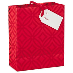 Red Geometric Designs Gift Card Holder Mini Bag, 4.5"