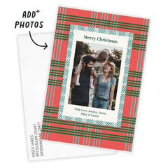 Jolly Plaid Flat Christmas Photo Card