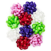 3.5" Assorted Bright Colors 10-Pack Gift Bows