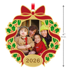 Our Family Christmas 2026 Metal Personalized Ornament, Custom Photo