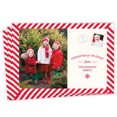 Santa Postcard Wishes Flat Christmas Photo Card