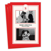 Merry Monogram Flat Christmas Photo Card