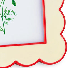 Red and Cream Scalloped Square Picture Frame, 4x4