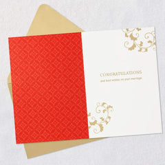 Red and Gold Lanterns Wedding Card