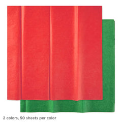 Red and Green 2-Pack Bulk Tissue Paper, 100 sheets