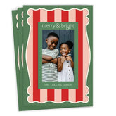 Merry and Bright Vertical Flat Christmas Photo Card