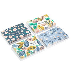 Retro Flowers and Leaves Assorted Blank Thank-You Notes, Pack of 48
