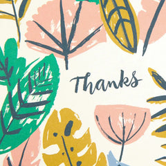 Retro Flowers and Leaves Assorted Blank Thank-You Notes, Pack of 48