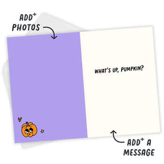 Retro Groovy Pumpkin Custom Halloween Card