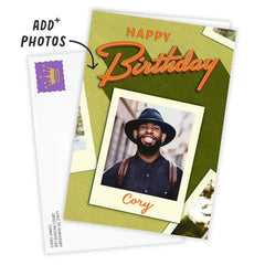 Retro Lettering Custom Birthday Card
