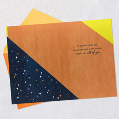Retro Lettering and Stars Thank You Card for All