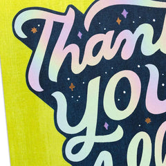 Retro Lettering and Stars Thank You Card for All