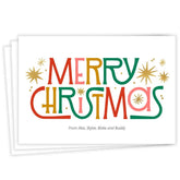 Retro-Style Merry Letters Flat Christmas Photo Card