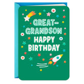 Rocket and Stars Birthday Card for Great-Grandson