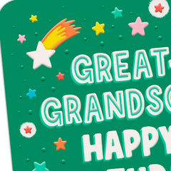 Rocket and Stars Birthday Card for Great-Grandson