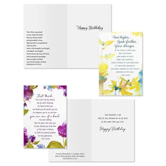 Roy Lessin Watercolors Assorted Religious Birthday Cards, Box of 12