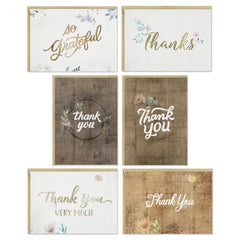 Rustic Chic Assorted Blank Thank-You Notes, Pack of 48