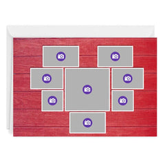 Rustic Heart Collage on Red Custom Card