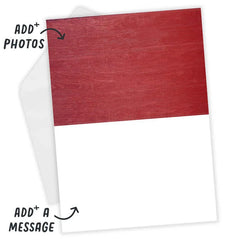 Rustic Heart Collage on Red Custom Card