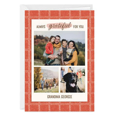 Rustic Orange and White Plaid Custom Card