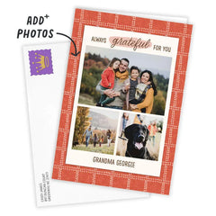 Rustic Orange and White Plaid Custom Card