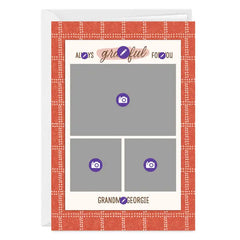 Rustic Orange and White Plaid Custom Card