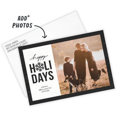 Rustic White and Black Flat Holiday Photo Card