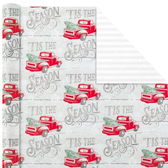 Rustic Winter 3-Pack Reversible Metallic Christmas Wrapping Paper, 120 sq. ft.