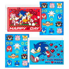 Sonic the Hedgehog Fun-Filled Kids Assorted Valentines With Sticker Sheets, Pack of 24