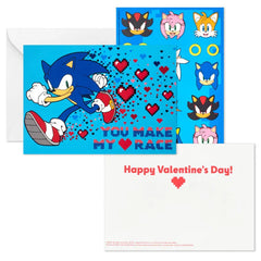 Sonic the Hedgehog Fun-Filled Kids Assorted Valentines With Sticker Sheets, Pack of 24