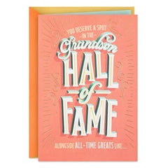 A Spot in the Grandson Hall of Fame Birthday Card for Grandson