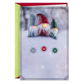 Let It Gnome Funny Musical Christmas Card With Light