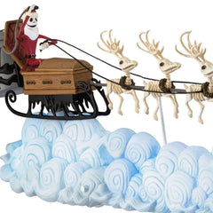 Disney Tim Burton's The Nightmare Before Christmas Santa Jack's Sleigh Ride Tabletop Decoration With Light and Sound