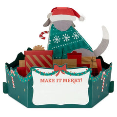Make It Merry Santa Puppy Dog Musical 3D Pop-Up Christmas Card With Motion