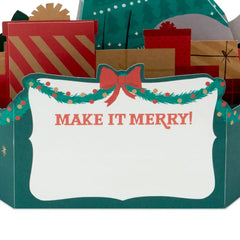 Make It Merry Santa Puppy Dog Musical 3D Pop-Up Christmas Card With Motion