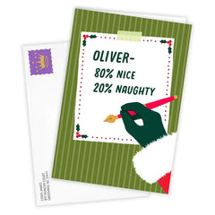 Naughty Nice List Custom Christmas Card