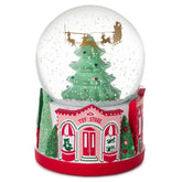 Santa's Flight Christmas Snow Globe With Sound and Motion