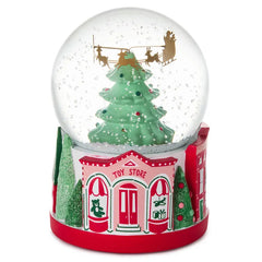 Santa's Flight Christmas Snow Globe With Sound and Motion