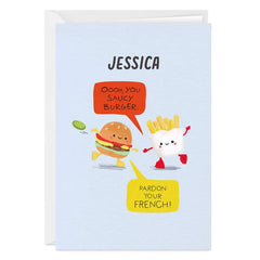 Saucy Burger and Fries Custom Card