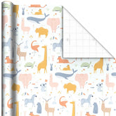 Pastel Animals Jumbo Wrapping Paper, 90 sq. ft.